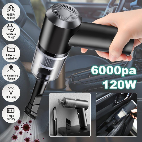 Ultimate Car Care Combo: High-Power Handheld Vacuum + 6 Detailing Tools (Free FASTag Holder Included)