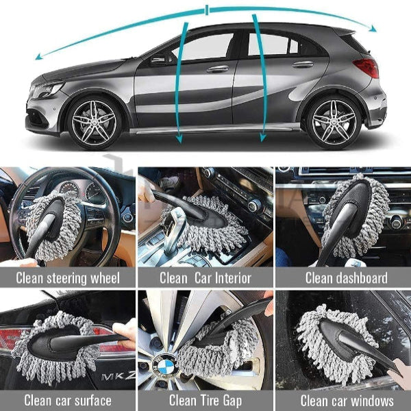 3-in-1 Premium Car Cleaning Brush Combo - Scratch-Free Soft Bristles for Deep Cleaning