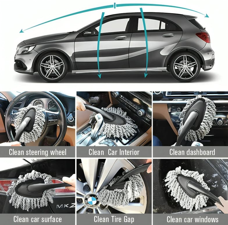 Premium Car Interior & Exterior Cleaning Combo (6 Pieces Set) + Protective FASTag Holder Free