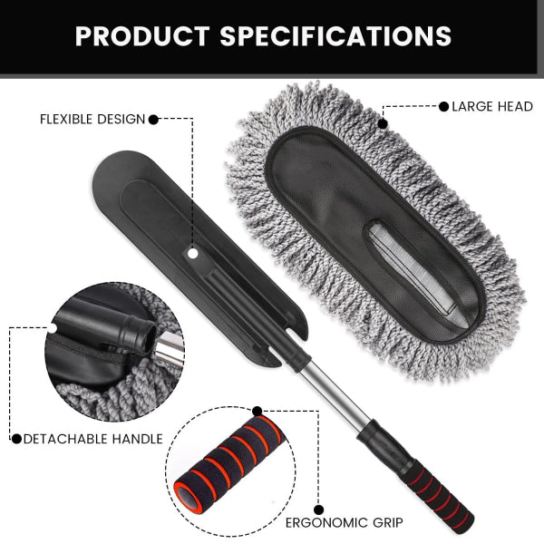 Ultimate Detachable Microfiber Duster for Car & Home